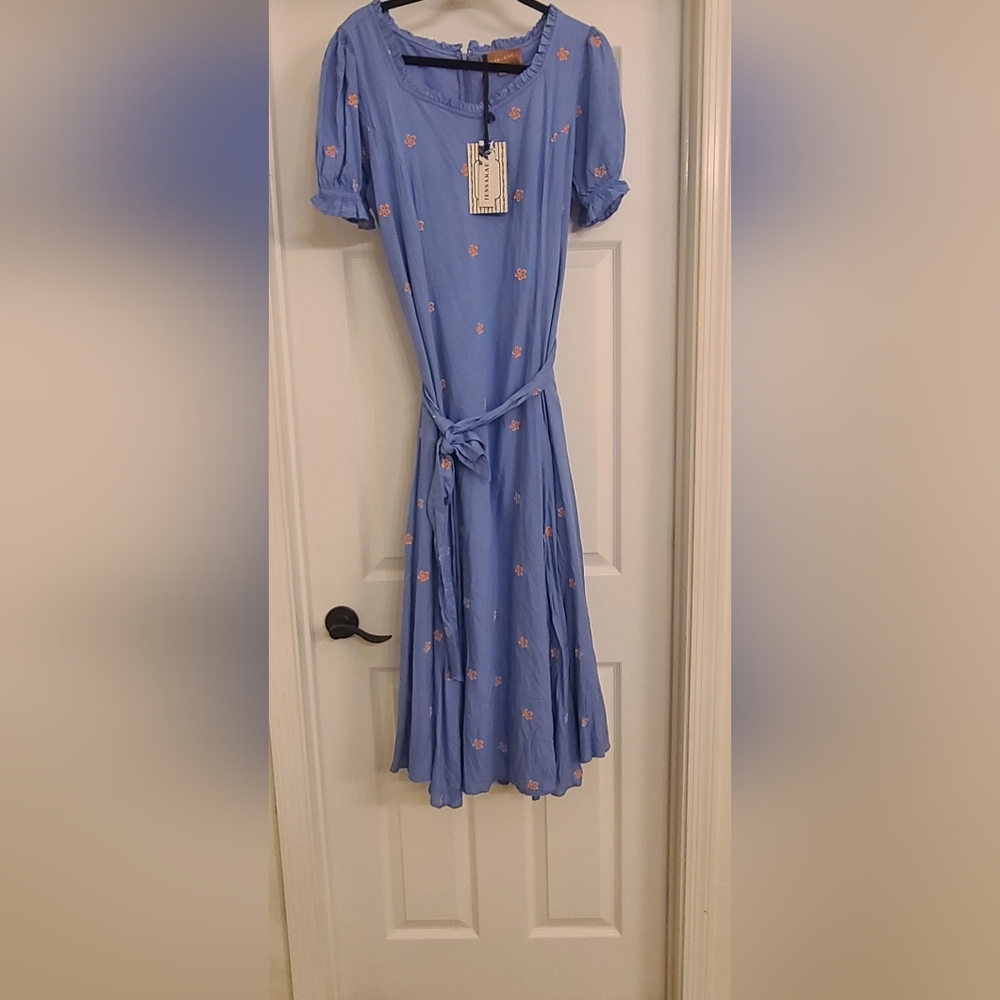 JessaKae ladies Blue ribbon dress size Large. New with tags.
